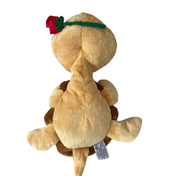 Russ Berrie Lil Peeper Shelly Turtle Plush 15" Big Green Eyes Red Rose Toy READ - Picture 6 of 16